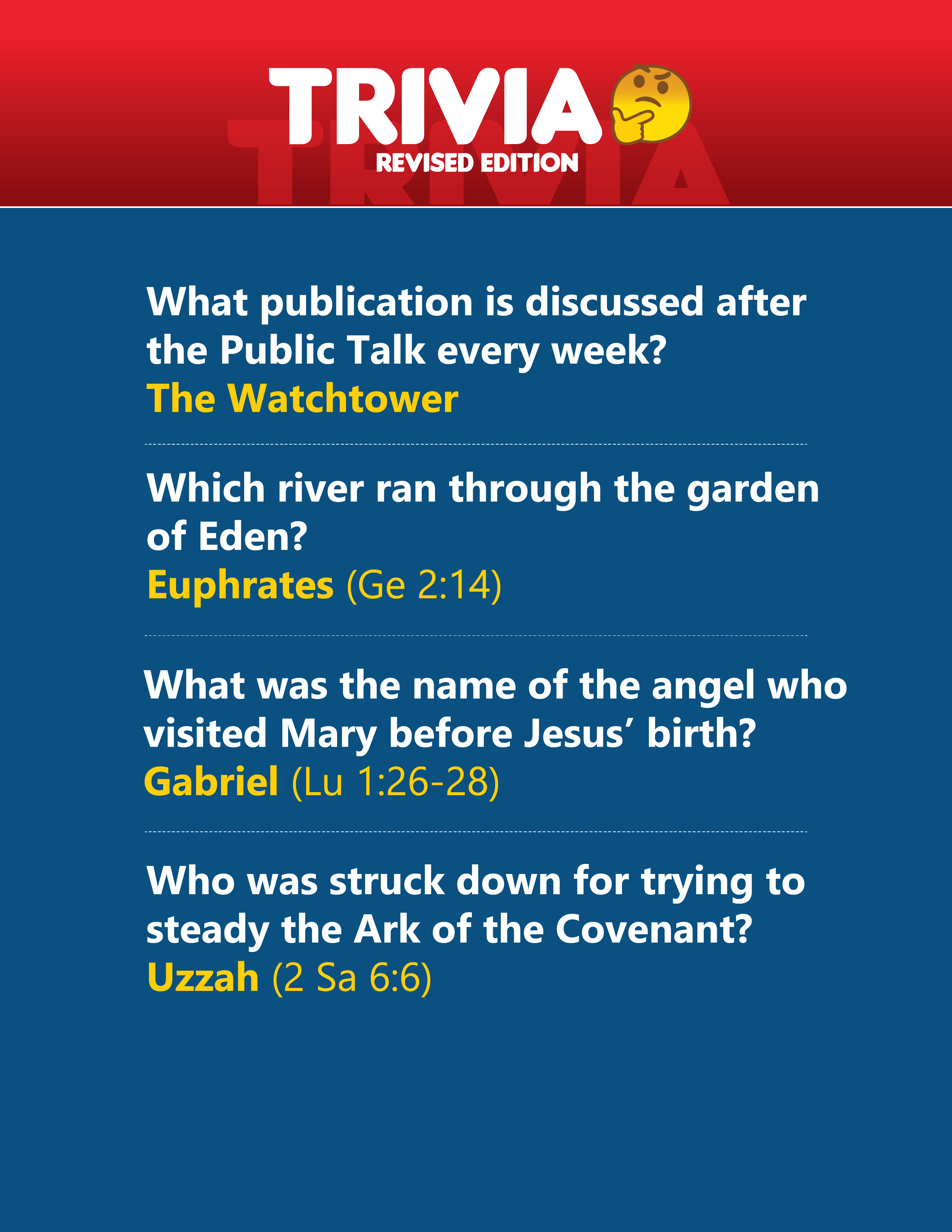 Trivia card example